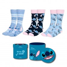 Caja Regalo con 3 Pares Calcetines Adulto Stitch
