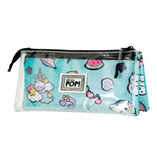 Estuche Triple Azul con Dibujos Oh My Pop
