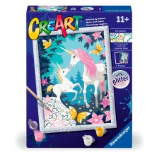 Pinta con Números Unicornio Glitter