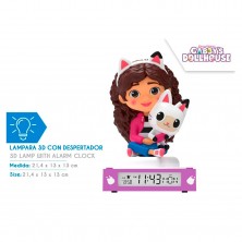 Lámpara Figura Gabby's Dollhouse con Reloj Despertador
