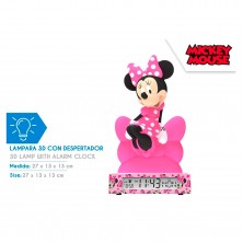 Lámpara Figura Minnie con Reloj Despertador