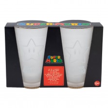 Pack 2 Vasos Cristal Mario Bros 490 ml