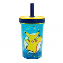Vaso Antivuelco Pikachu con Pajita 370 ml