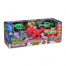 Pack 4 Vehículos con Dinosaurio