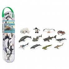 Tubo con 12 Mini Animales Marinos
